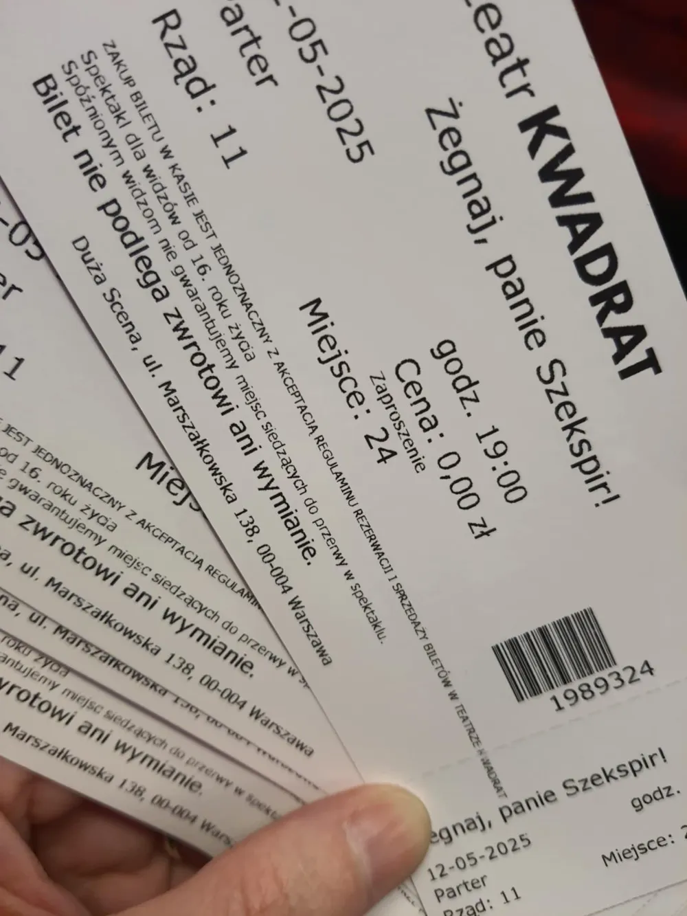 Mój bilet na nie zapomniany wieczór z kulturą